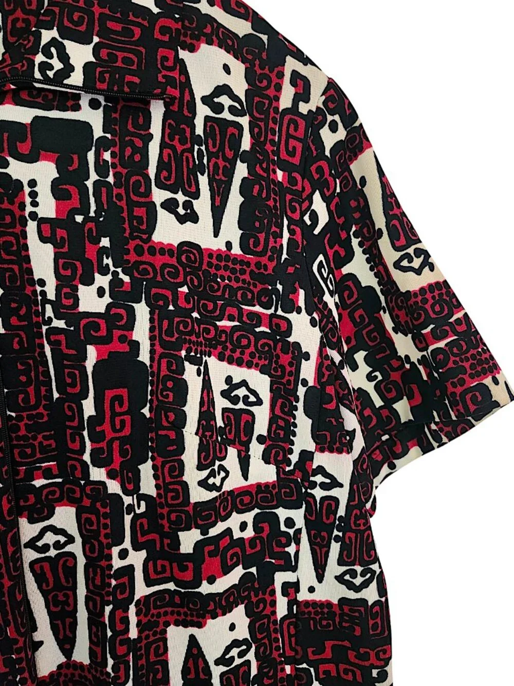 Vintage Abstract Print Dress 60s 70s